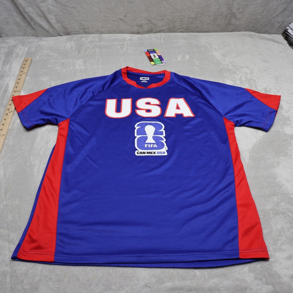 FIFA World Cup 2026 Shirt Mens Large Blue USA 26 Football Team Jersey $25 NEW